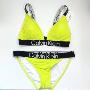 Calvin Klein swim bikini in neon yellow NWT